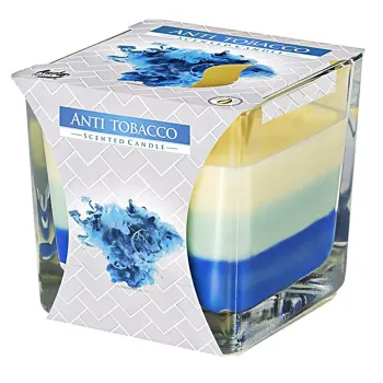Vonná sviečka v skle - trojfarebná -  Anti Tobacco 170 g