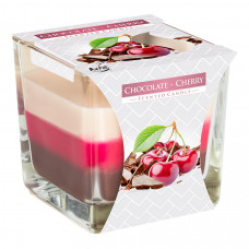Trojfarebná vonná sviečka v skle - Chocolate Cherry