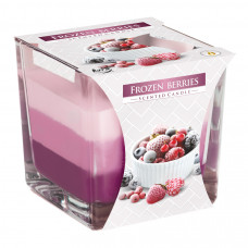 Trojfarebná vonná sviečka v skle - Frozen Berries