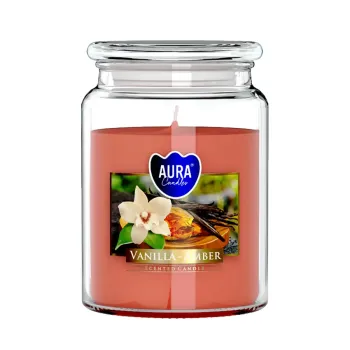Vonná sviečka v skle s viečkom VANILLA - AMBER 500 g