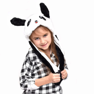 Svietiaca čiapka Panda s pohyblivými ušami