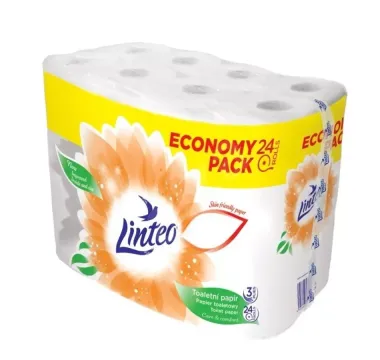 Linteo Toaletný Papier 24 ks Biely 3-Vrstvy
