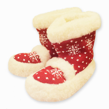 TV papuče NÓRSKE vysoké s vločkou - červené