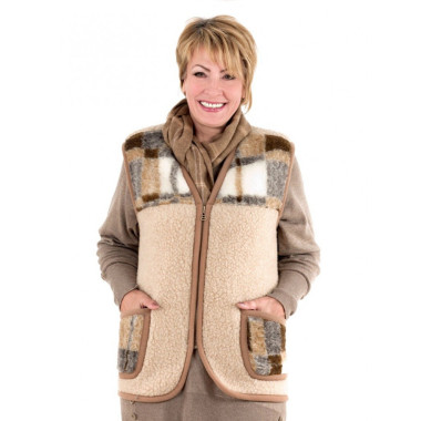 Vesta z ovčej vlny ALPEN ZIP s károm