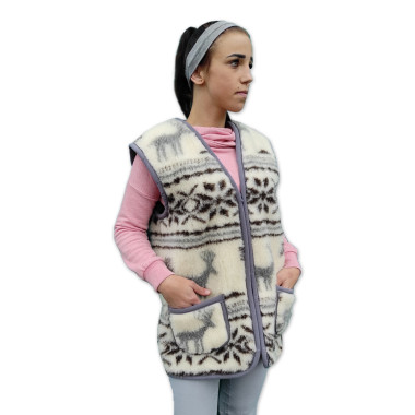 Vesta z ovčej vlny na zips