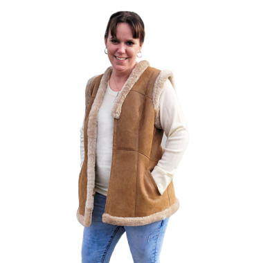 Dámska kožená vesta z jahňaciny