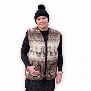 Vesta z ovčej vlny na zips