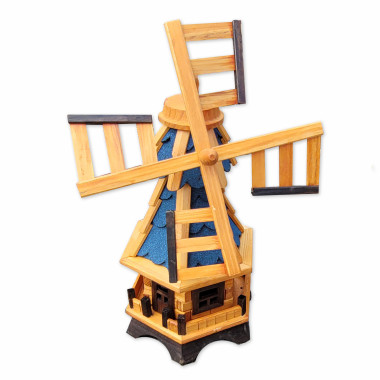Záhradný veterný mlyn so šindľovou strechou